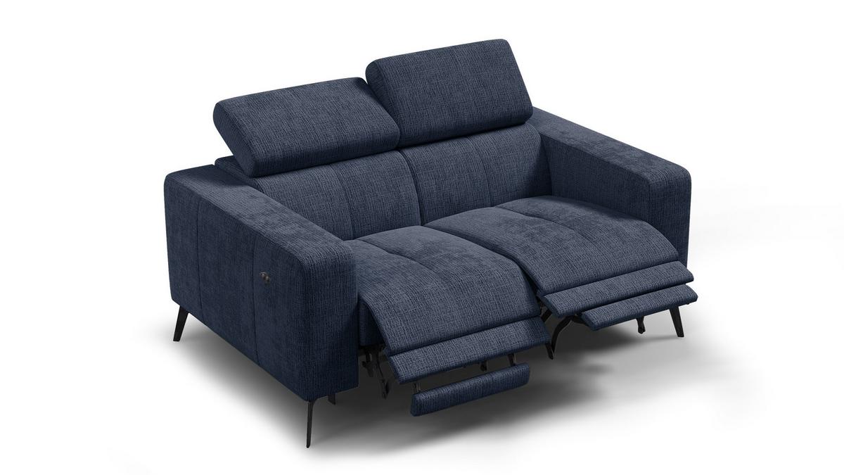 RELAXSOFA MORELLO 2-Sitzer, marineblau, 2 x Relax Zero Gravity - Dunkelblau, Holz/Textil (164/82/103cm) - Wozimo