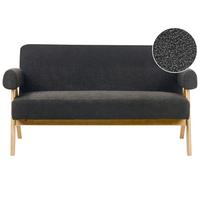 2-SITZER-SOFA Bouclé Schwarz/Hellbraun Tamre - Schwarz, Textil (148/79/78cm) - Beliani