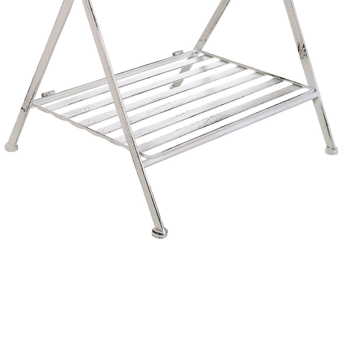 GARTENTISCH Metall Weiß Ancud - Weiß, Metall (35/53/73cm) - Beliani