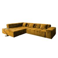 ECKSOFA MIT MOTORISCHEM SITZVORZUG NEVADA Gelb Velvet Relaxfunktion - Currygelb/Gelb, Textil (319/215cm) - KAWOLA