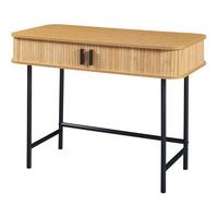 KONSOLENTISCH Tvedestrand - Schwarz/Naturfarben, Holzwerkstoff/Metall (50/100/76cm) - [en.casa]