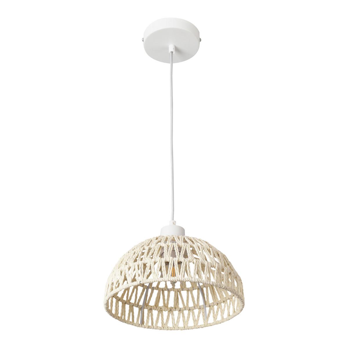 HÄNGELAMPE Alton - Weiß, Naturmaterialien/Metall (25/25/156cm) - lux.pro