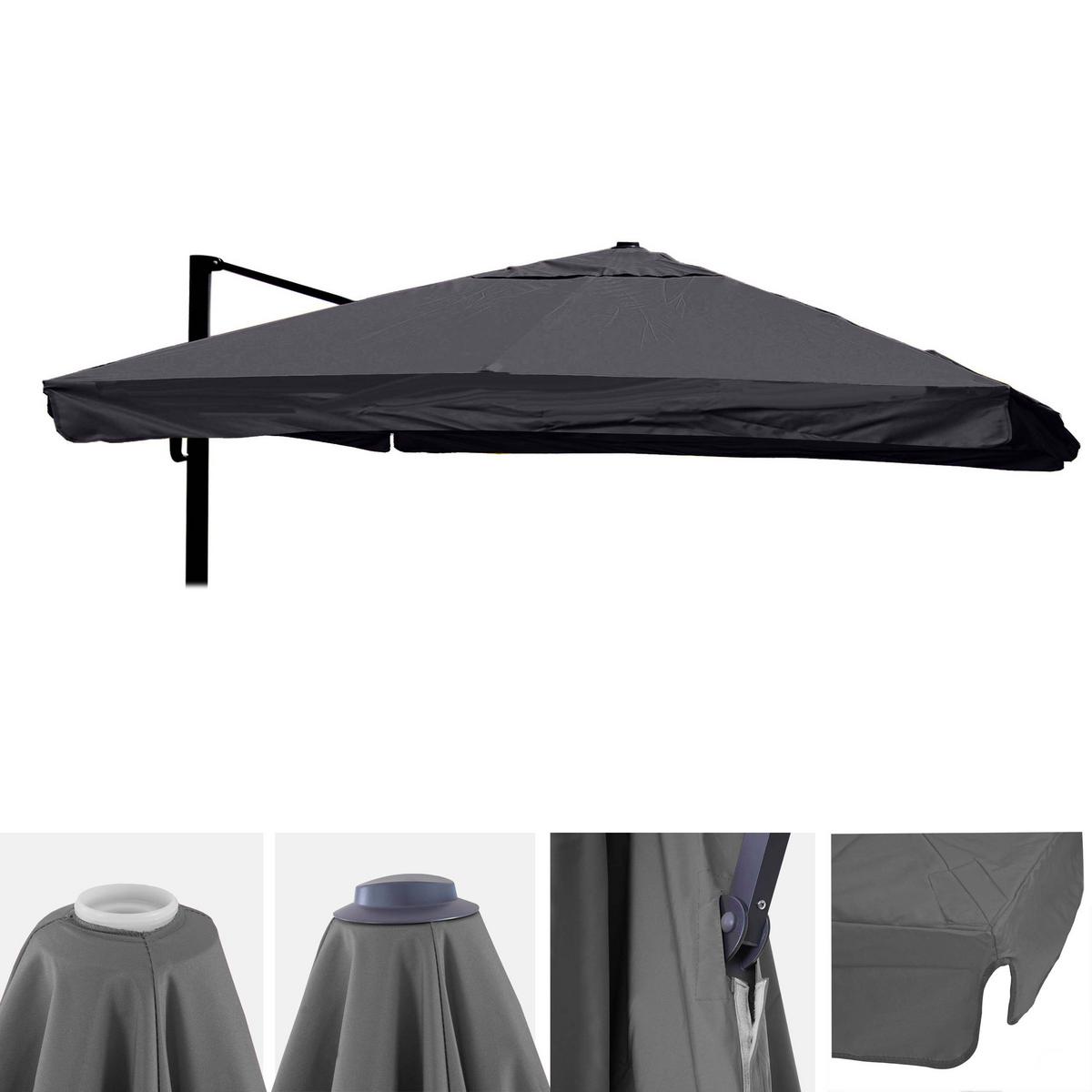 ERSATZ-BEZUG FÜR SCHIRM Anthrazit - Anthrazit, Textil (335/335cm) - MCW