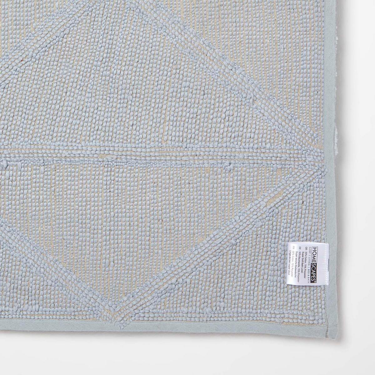 BADEMATTE 50/80 cm geometrisch - Hellblau, Textil (50/80cm) - Homescapes