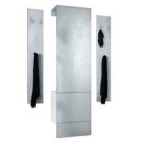 GARDEROBE Hollywood Beton Oxid Optik - Hellgrau, Holzwerkstoff (123/193/35cm) - Vladon