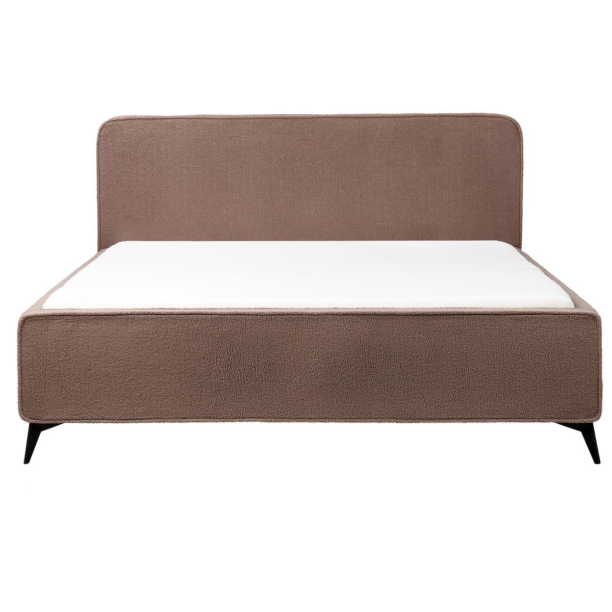 BETT mit Lattenrost 180/200 cm Bouclé Braun Valognes - Braun, Textil (180/200cm) - Beliani