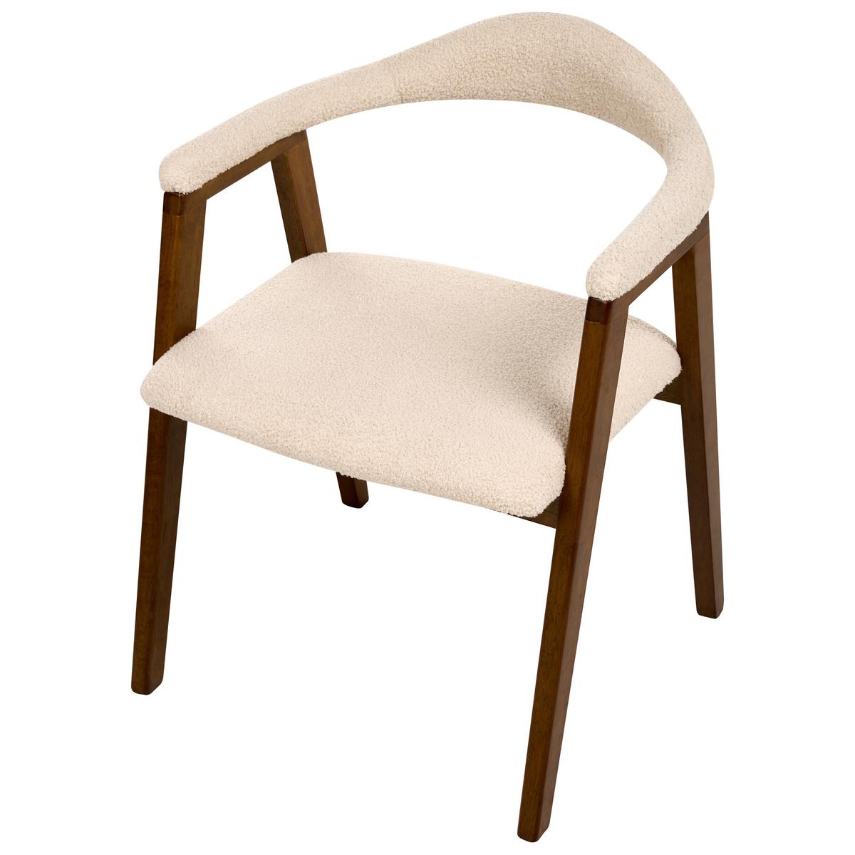 ESSZIMMERSTUHL 2er Set Holz Dunkelbraun Oneco - Beige/Braun, Holz (56/72/62cm) - Beliani