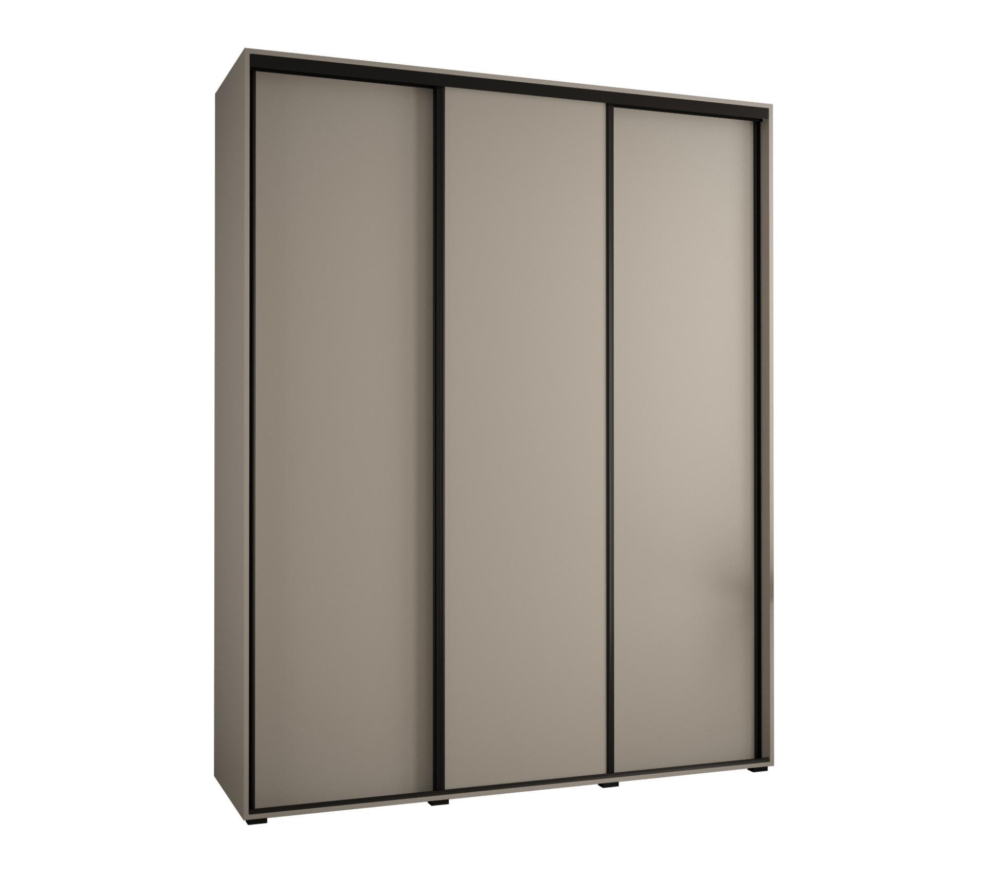 SCHWEBETÜRENSCHRANK 235,2/190/45 3-türig - Kaschmir/Schwarz, Holz/Metall (190/235.2/45cm) - MÖBEL KRYSPOL