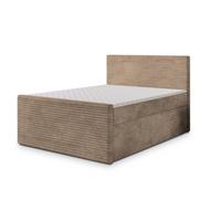 BOXBETT NOLEN 140x200 cm mit Matratze und Topper - Beige - Beige, Holz (140/200cm) - MASSENO