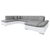ECKSOFA Bergen, Seite: Rechts - Silberfarben/Weiß, Holz/Textil (345/76/205cm) - MIRJAN24