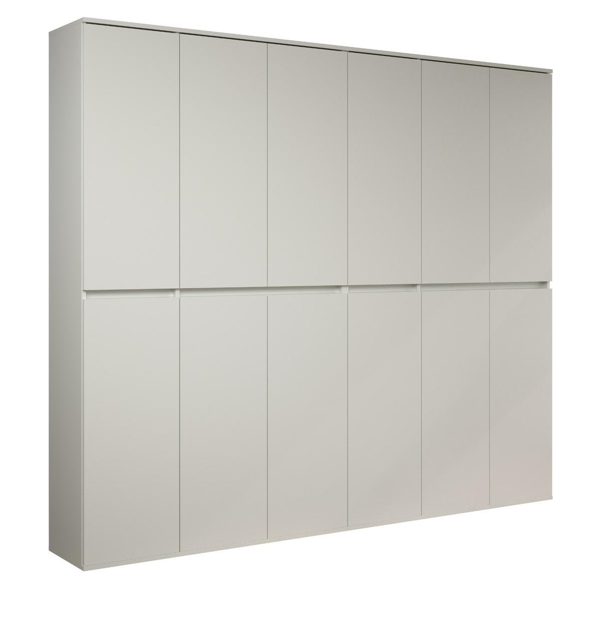 GARDEROBENSCHRANK weiß 222 x 191 cm, Schuhschrank 12-türig - Schwarz/Weiß, Holzwerkstoff/Kunststoff (222/191/34cm) - Top.Furn