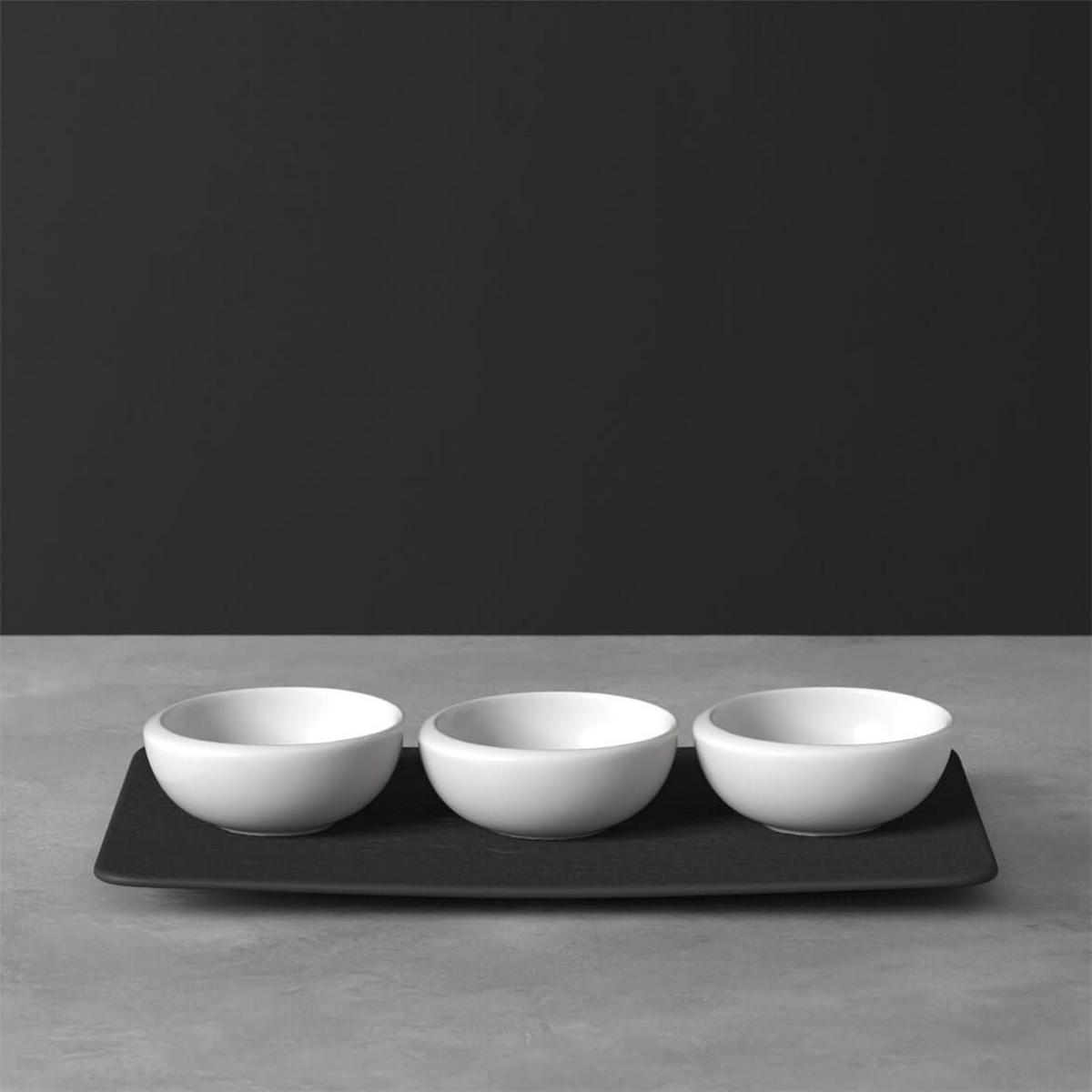 DIPSCHÄLCHEN SET NewMoon schwarz-weiß - Schwarz/Weiß, Keramik (1cm) - Villeroy & Boch