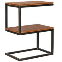 BEISTELLTISCH Massivholz S-Design Metallgestell Ablageflächen INDI, Braun 45x30x60 cm - Schwarz/Braun, Holz/Metall (30/45/60cm) - KADIMA DESIGN