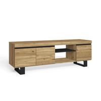 LOWBOARD, Eiche, Schwarz, 160/40/53cm - Eichefarben/Schwarz, Holzwerkstoff (160/53/40cm) - Skraut Home
