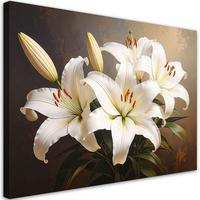 LEINWANDBILD Blumen 120x80cm - Braun, Textil (120/80cm) - Feeby