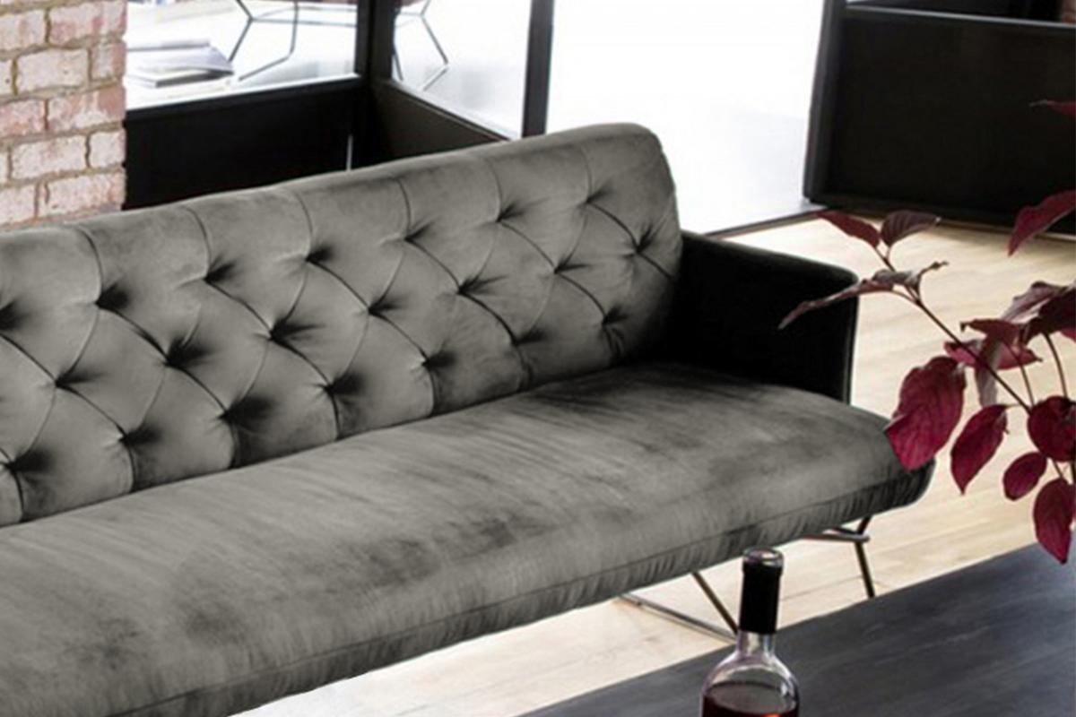 ESSZIMMERBANK CHARME Grau Velvet - Grau, Textil (246/85/68cm) - KAWOLA