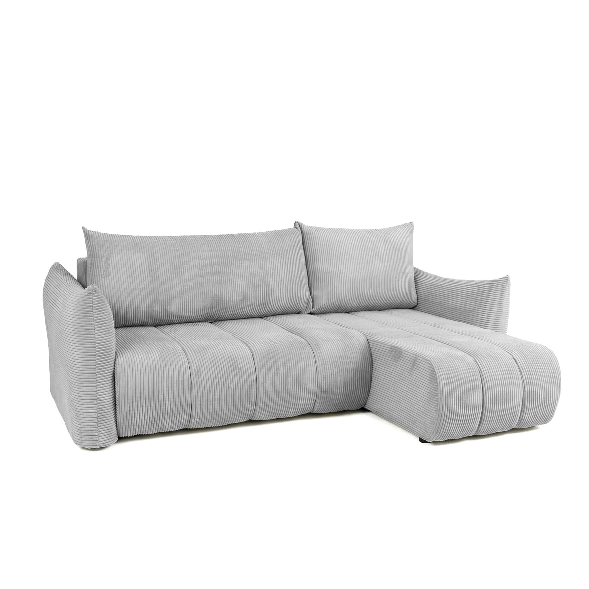 ECKSOFA Ontario Xs Mit Schlaffunktion - Hellgrau, Holzwerkstoff/Textil (226/154cm) - Fun Möbel