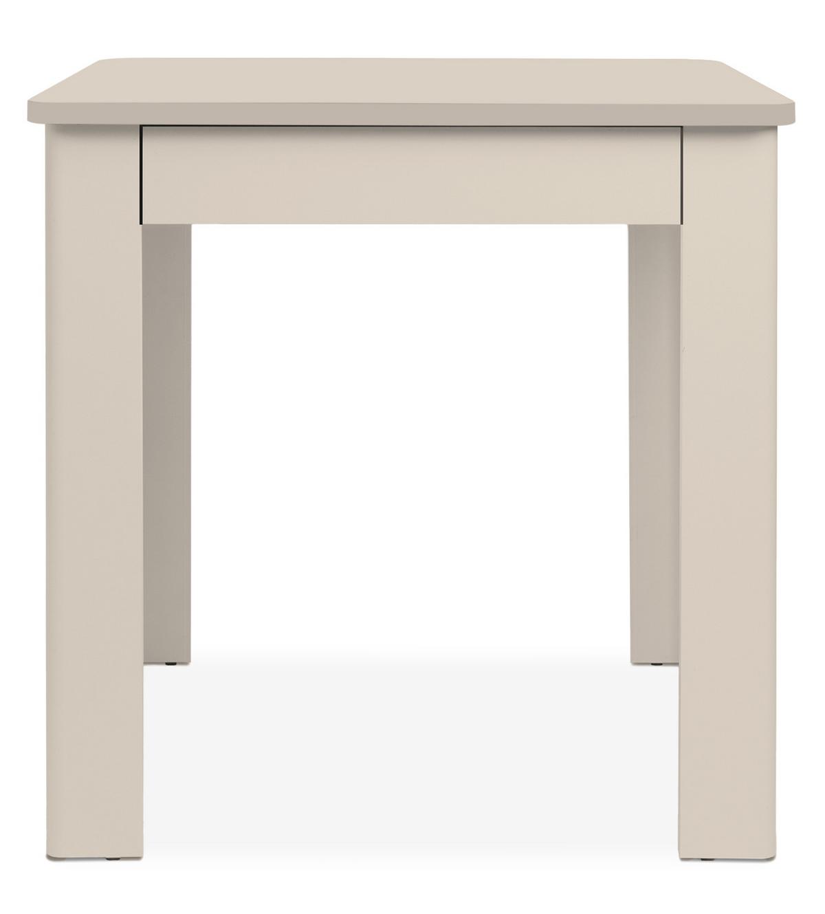 ESSTISCH samt quadratisch 80 x 80 cm, Küchentisch mit Schubkasten - Beige, Holzwerkstoff (80/80/76.5cm) - Furn.Design