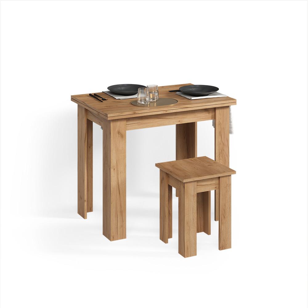 ESSTISCH MIT STUHL Tiberio Sandeiche 90 x 60 cm - Sonoma Eiche, Holzwerkstoff (60/90/76.6cm) - Livinity®