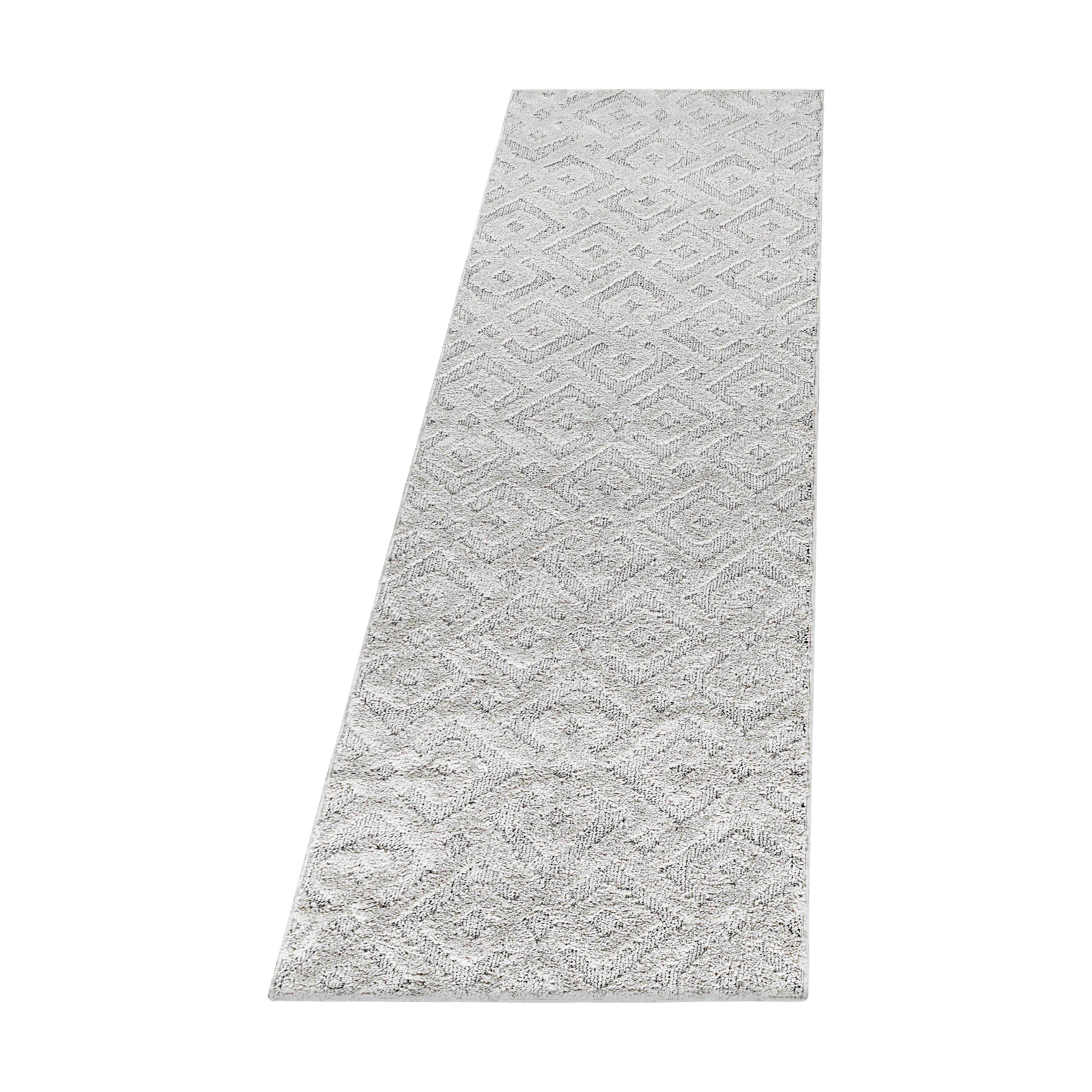 TEPPICH Hochflor EISACK in Creme, geometrisch, 80 x 250 cm - Beige, Textil (250/80cm) - KADIMA DESIGN
