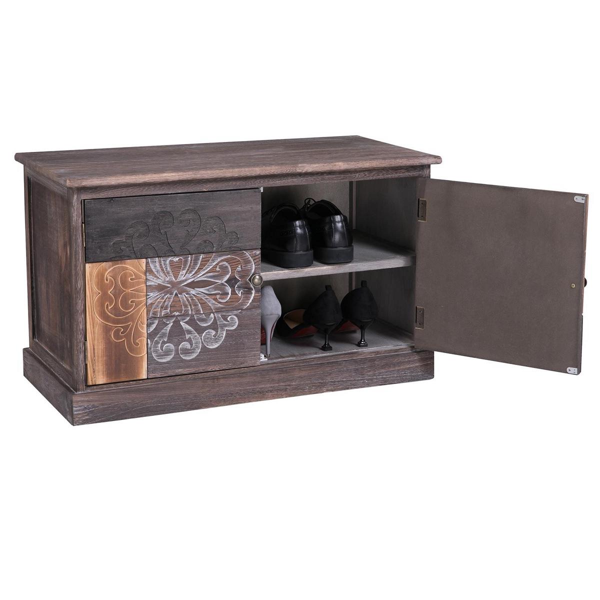 SCHUHBANK MARA braun - Braun, Holz (75/45/37cm) - CARO-Möbel