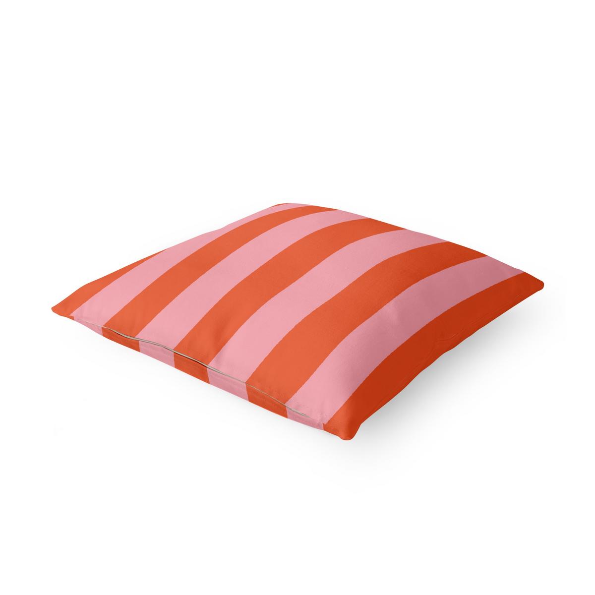 DEKOKISSEN PopArt Sommer Streifen Rosa Orange 40/40 cm - Rosa, Textil (40/40/10cm) - Bilderwelten