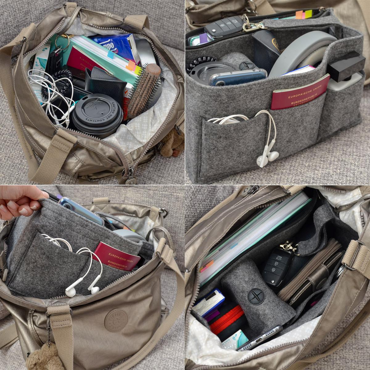 TASCHENORGANIZER XL, 36x12x22 cm, aus Filz, Grau - Grau, Kunststoff (36/12/22cm) - Dunedesign