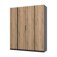 KLEIDERSCHRANK Nehir Schwarz/Eiche Evoke 200 cm - 4T Modern - Eichefarben/Schwarz, Holzwerkstoff/Kunststoff (200/239/61.9cm) - AX Living