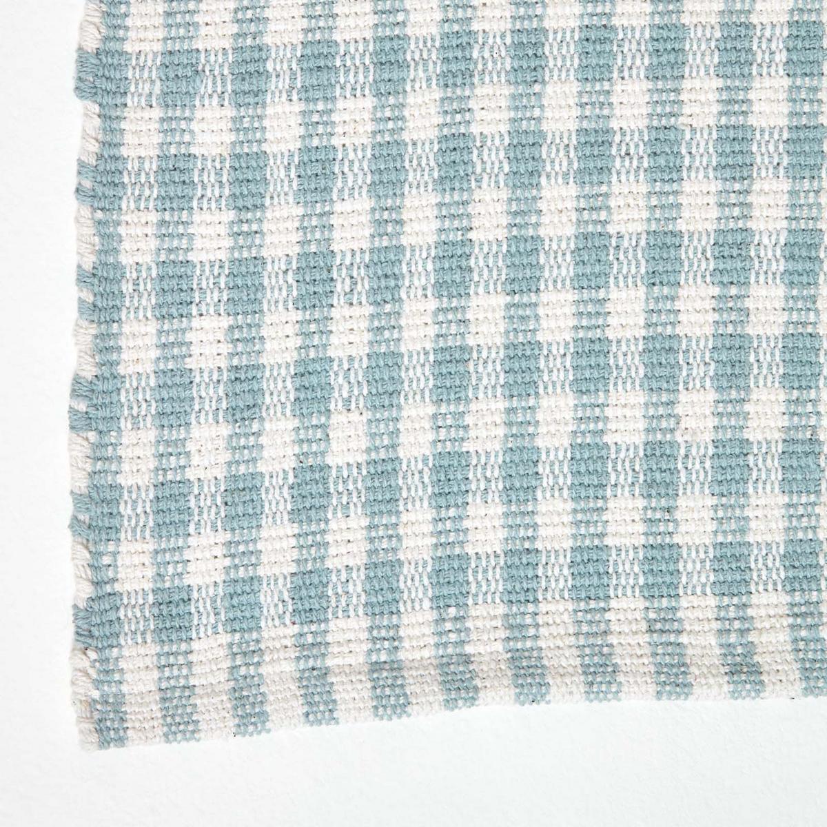 BAUMWOLLTEPPICH Vichy-Karo 60/90 cm - Blau, Textil (60/90cm) - Homescapes