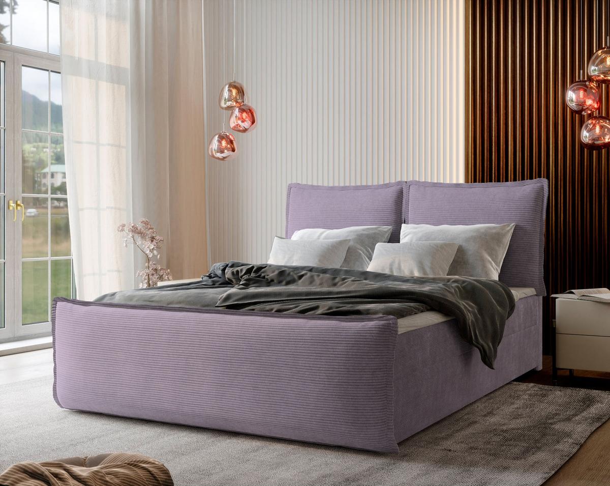 BOXBETT MONTA 180x200 cm mit Matratze und Topper - Rosa - Rosa, Holz (180/200cm) - MASSENO
