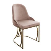 STUHL SOPHIE PIK - Beige/Goldfarben, Textil (51/90/60cm) - Lookway