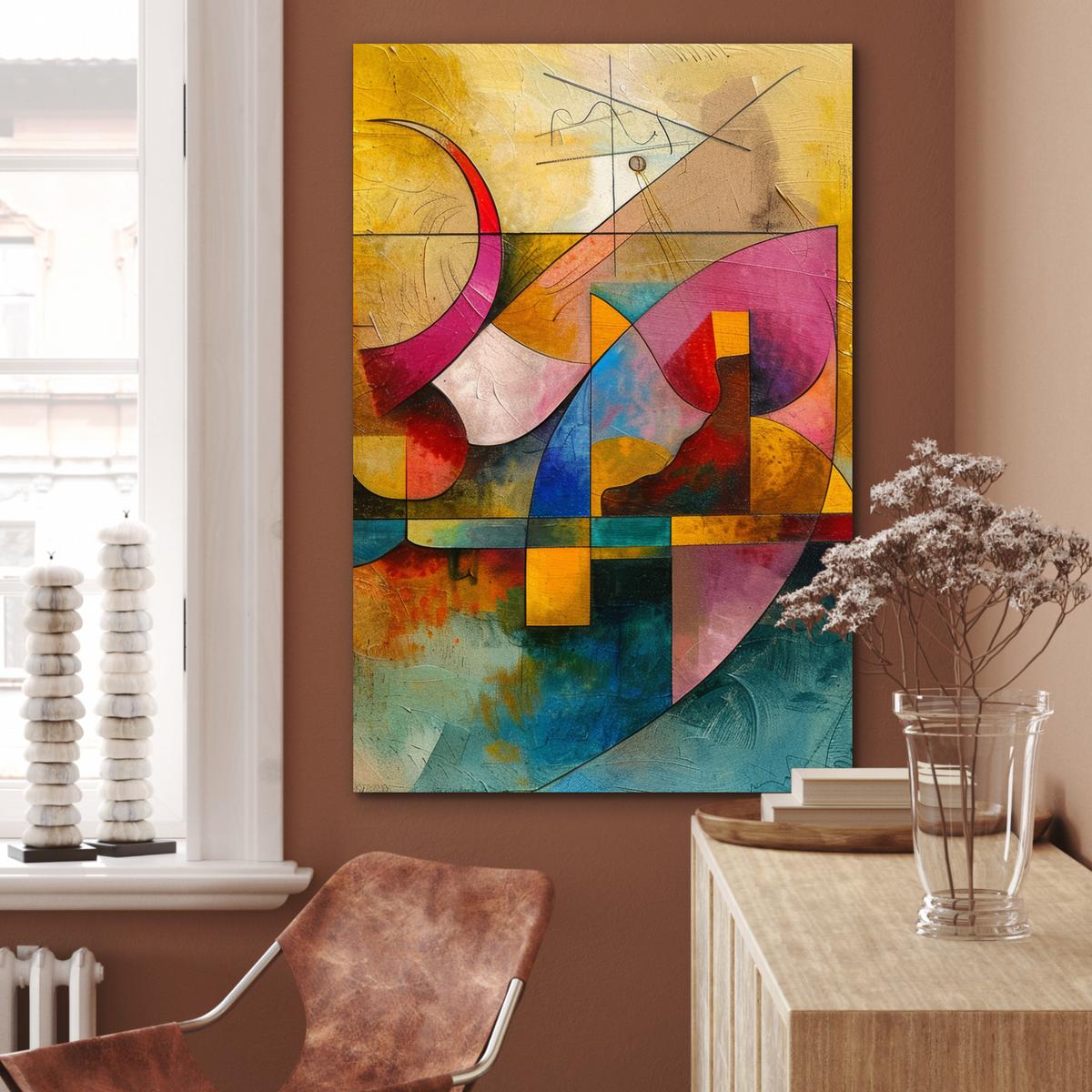 METALLBILD Kunst - Abstrakt - Modern 80x120 cm - Gelb, Metall (80/120cm) - MuchoWow
