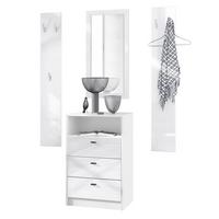 GARDEROBE Pino Weiß Hochglanz - Weiß Hochglanz, Holzwerkstoff (135/190/36cm) - Vladon