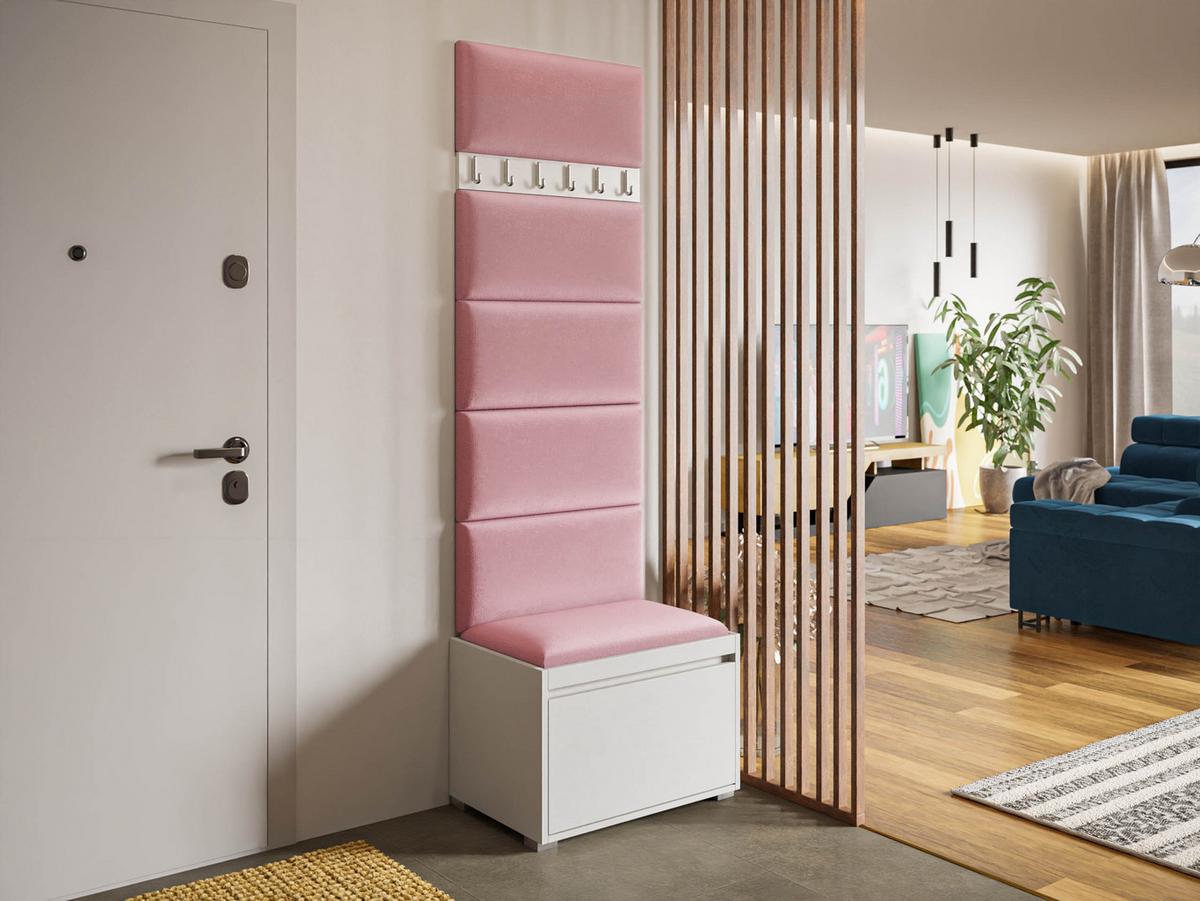 GARDEROBEN-SET Grawis 60 IV - Silberfarben/Rosa, Holzwerkstoff/Kunststoff (64.5/45/34cm) - MIRJAN24
