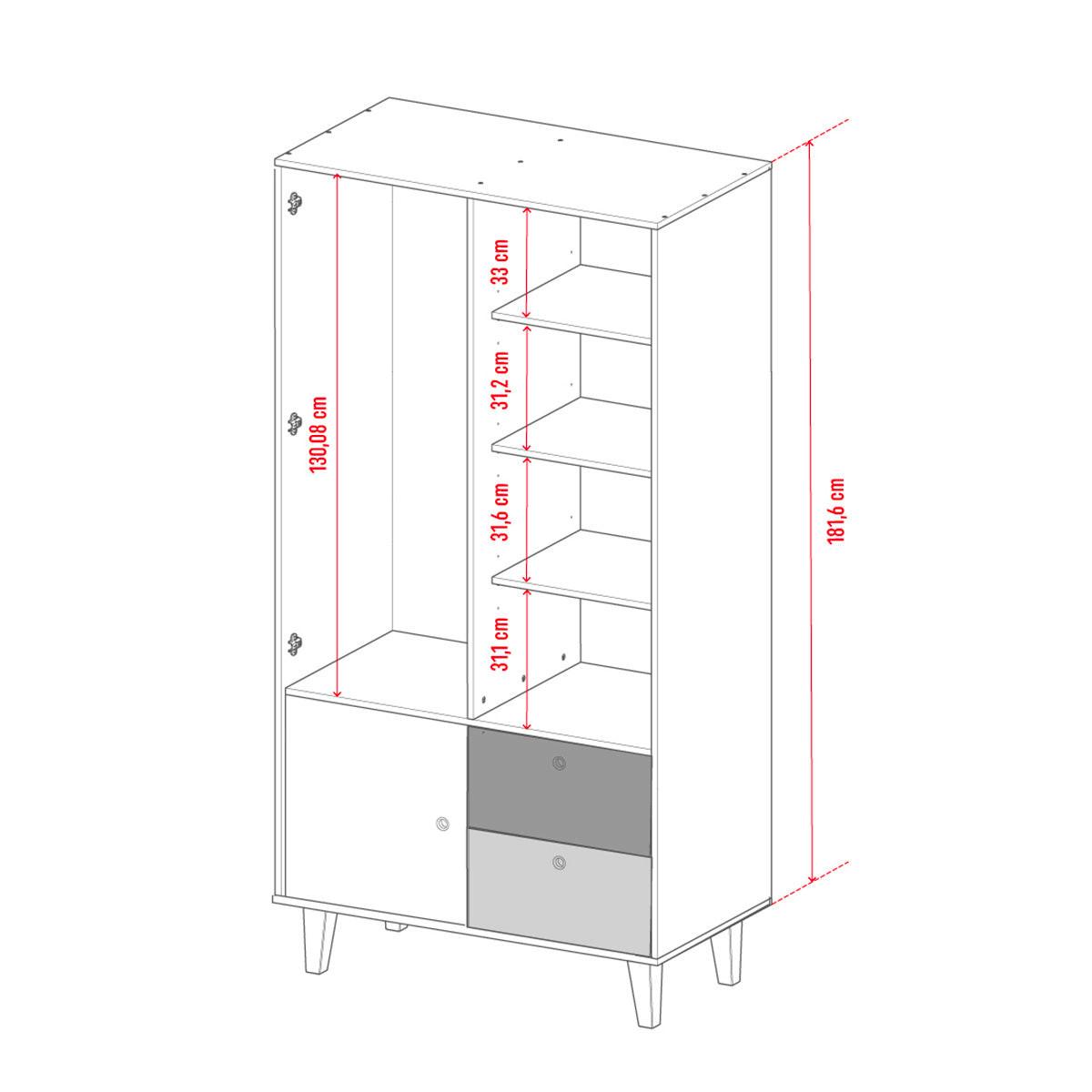 SCHRANK gelb - Gelb, Holzwerkstoff (103.5/201.5/55cm) - Petits-meubles