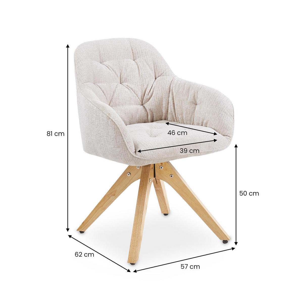ESSZIMMERSTÜHLE SAGA 2er-Set beige - Beige, Textil (57/81/62cm) - IDIMEX
