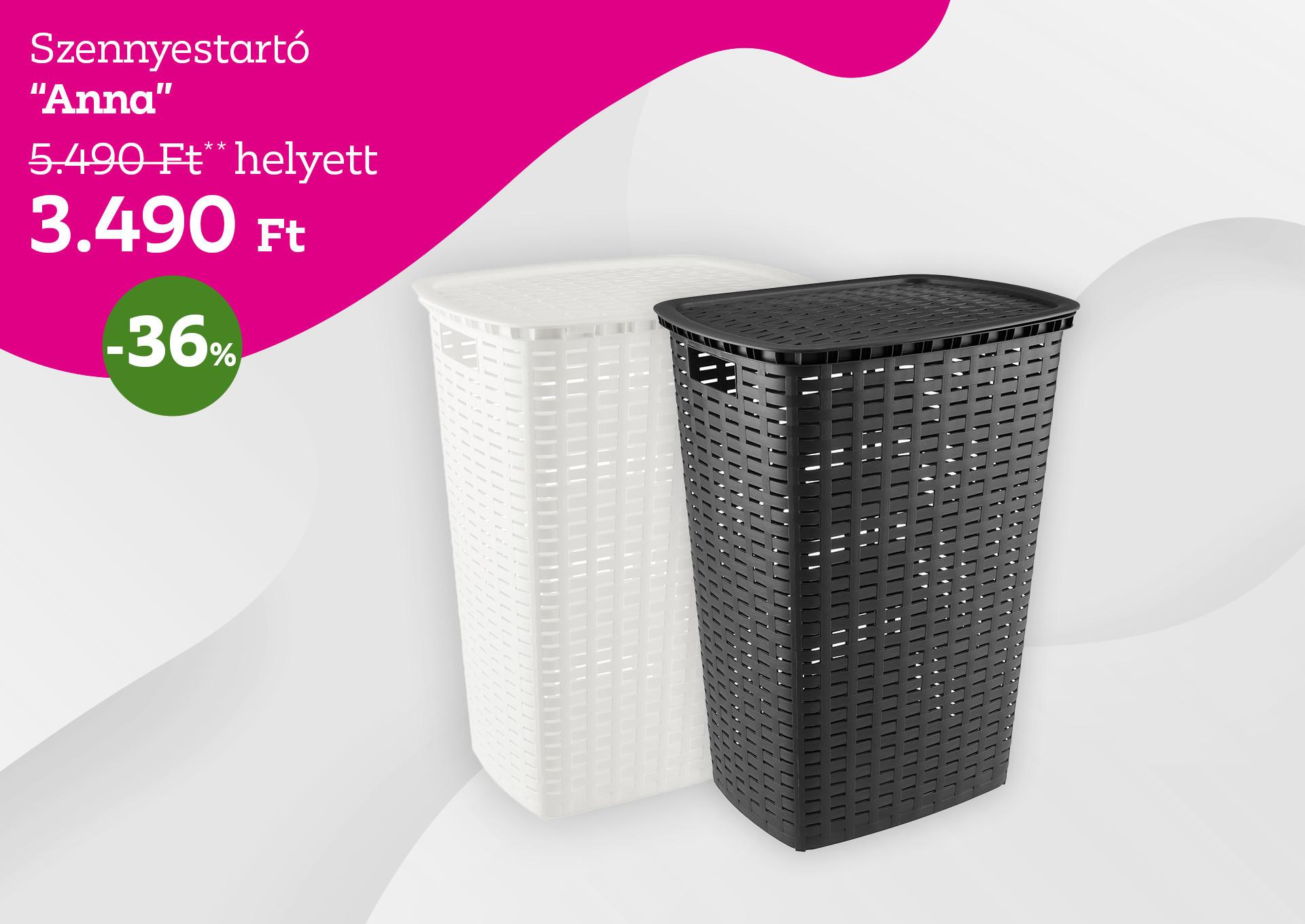 Szennyestartó  ANNA 5490 Forint helyett 3490 Forint, kedvezmény mértéke 36%