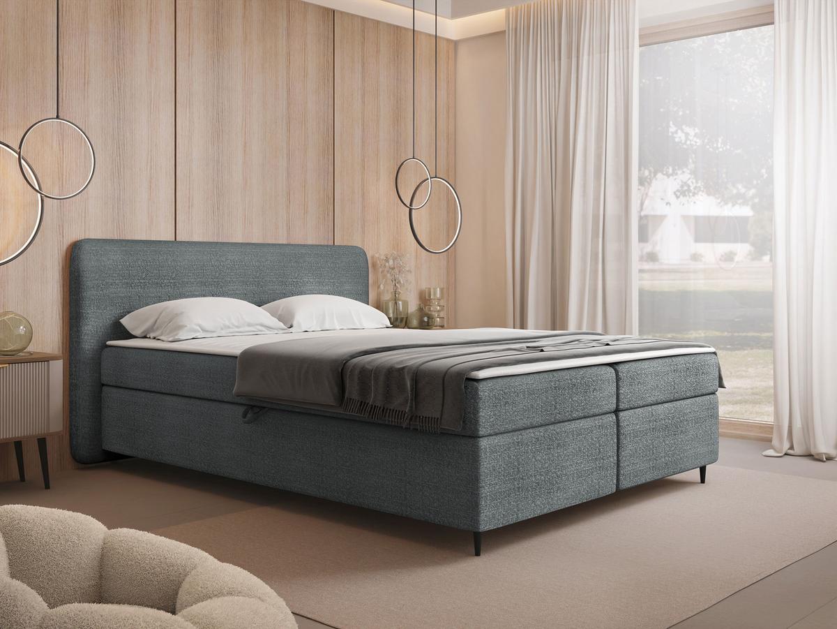BOXBETT Boho II - H3 - Schwarz/Grau, Holz/Holzwerkstoff (140/200cm) - MIRJAN24