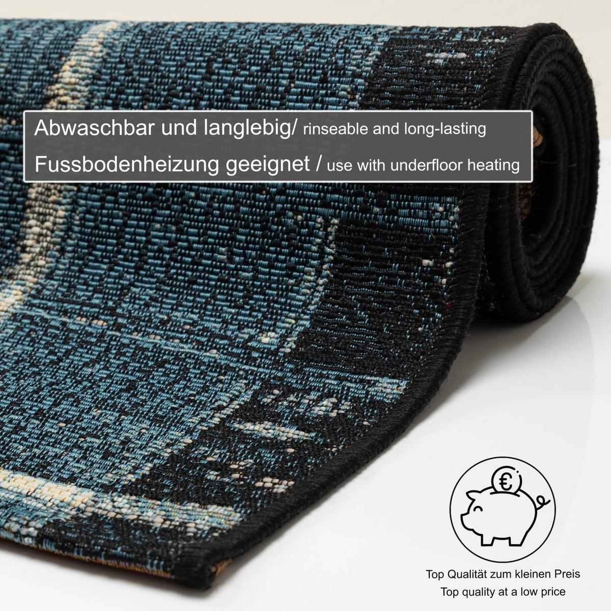 OUTDOORTEPPICH Aurora 200x285 cm - Blau, Textil (200/285cm) - Gino Falcone