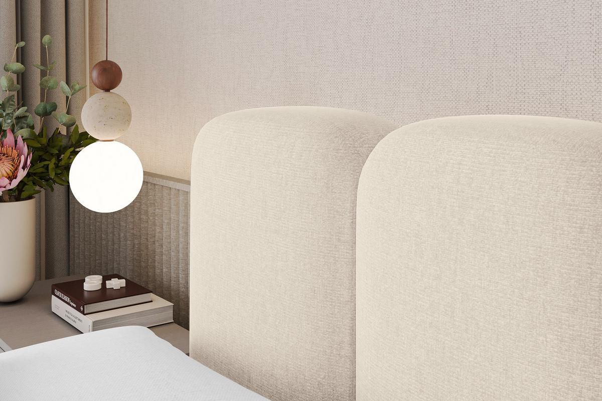 BOXBETT mit Matratze H3|H4 und Lattenrost - NINA-Z KING - 200x200 cm Monolith - Beige - Sahara, Holzwerkstoff (200/200cm) - ALTDECOR