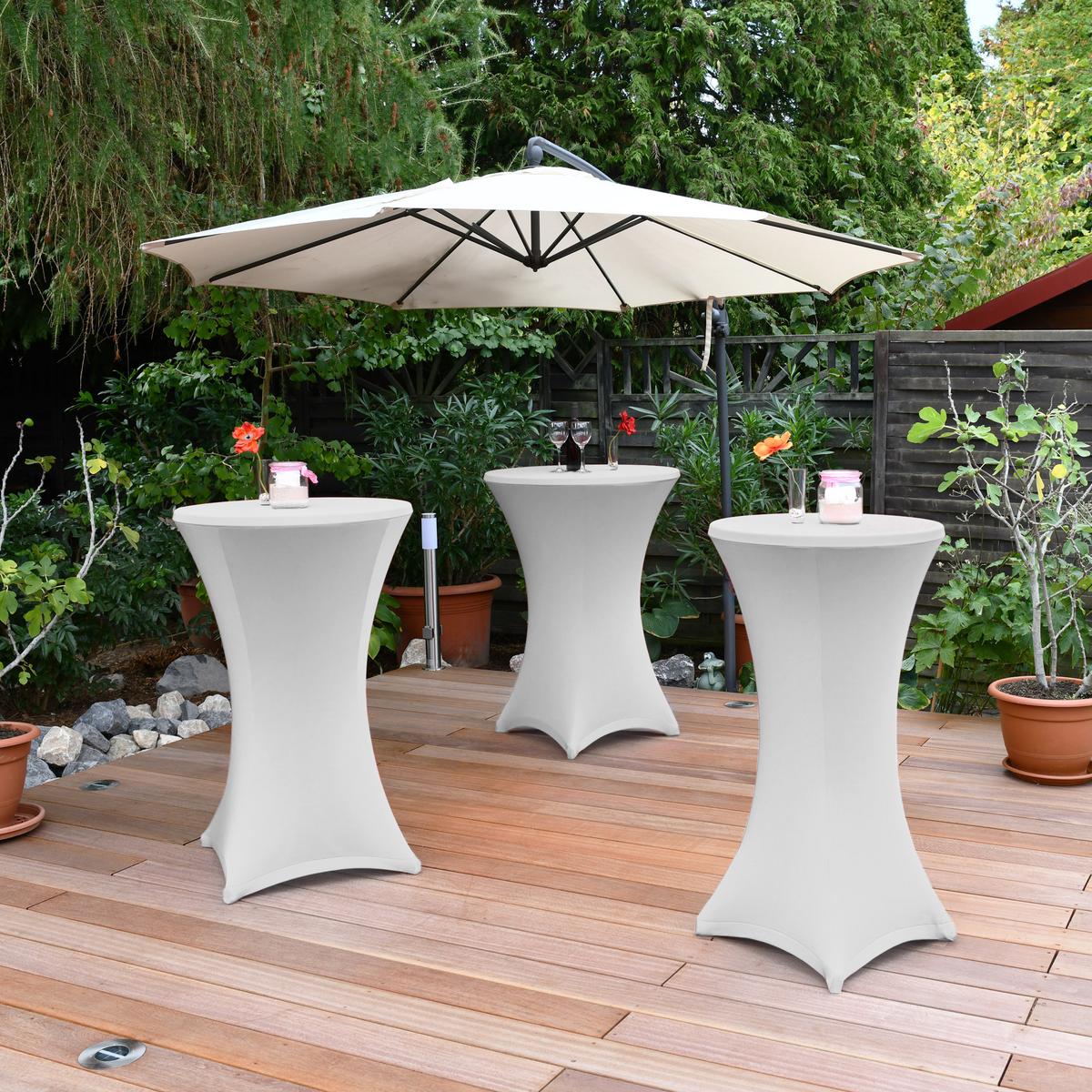 STEHTISCHHUSSE Stella Ø 60 cm Weiß - Weiß, Textil (60/120cm)