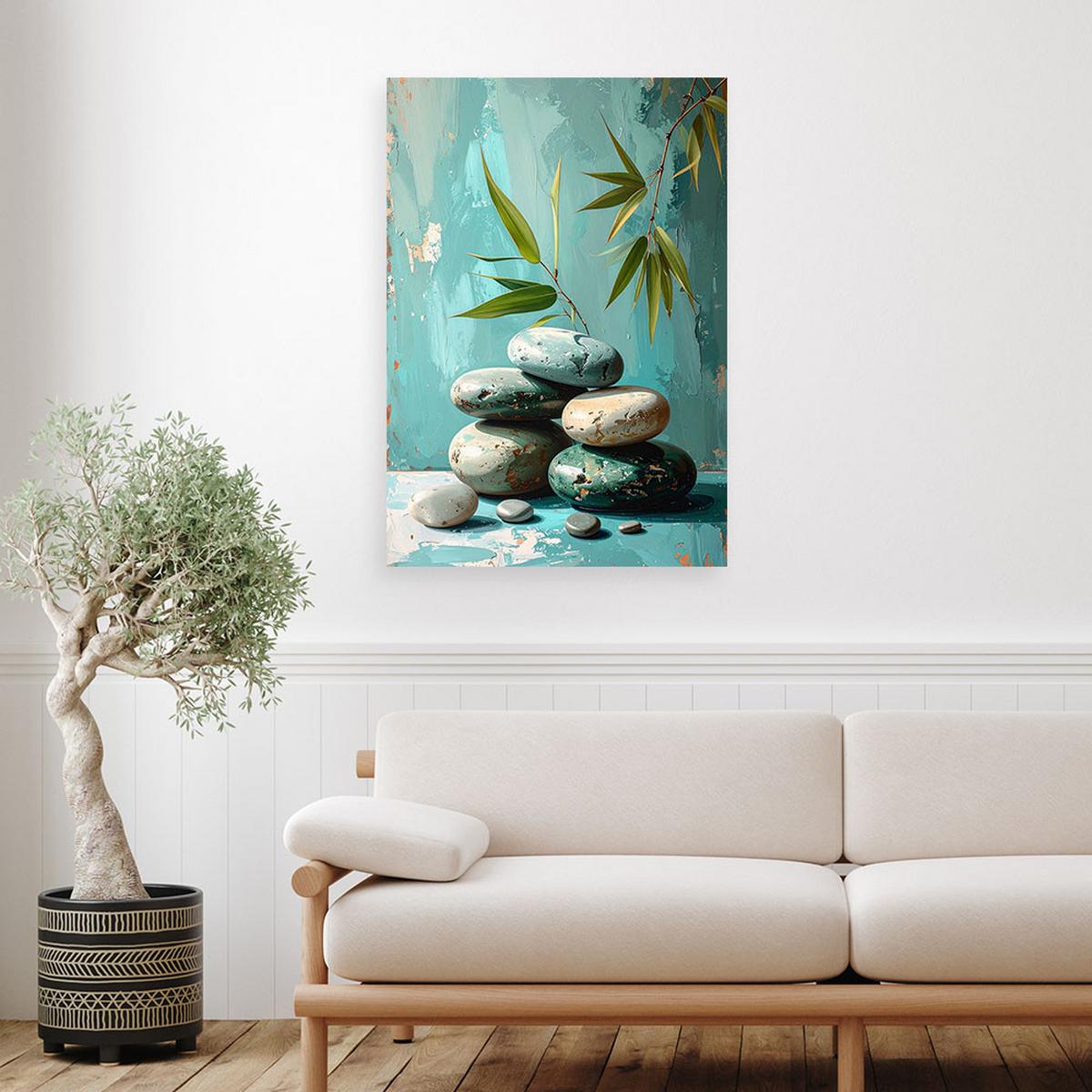 LEINWANDBILD Zen und Orientalisch 70x100cm - Türkis, Textil (70/100cm) - Feeby