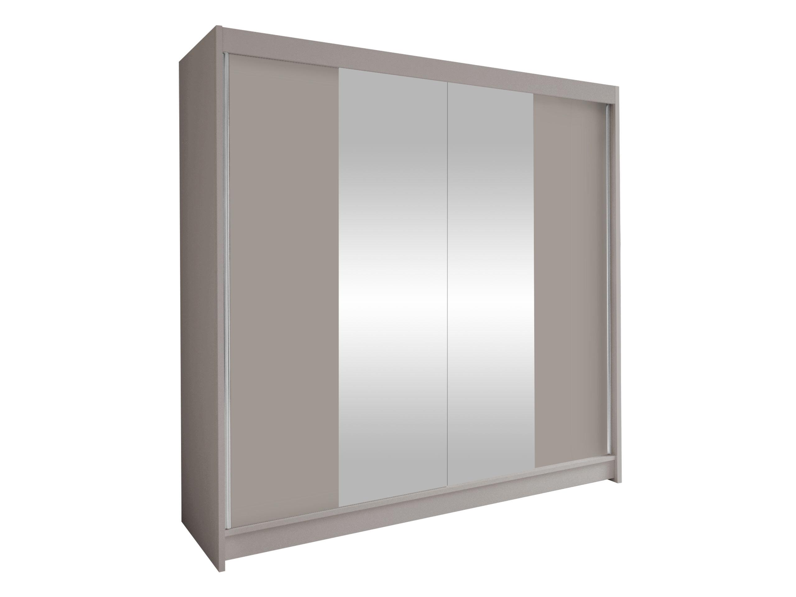 SCHWEBETÜRENSCHRANK Talin II - Kaschmir/Silberfarben, Holzwerkstoff/Metall (180/215/58cm) - MIRJAN24