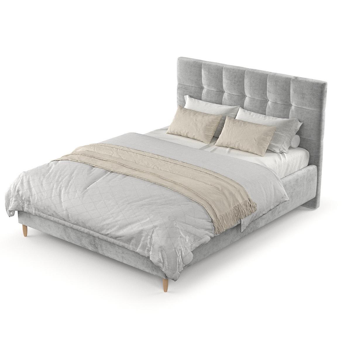 POLSTERBETT Cora 180/200 cm Hellgrau im Lotta Stoff - Hellgrau/Naturfarben, Holz/Holzwerkstoff (180/200cm) - AltaBeds