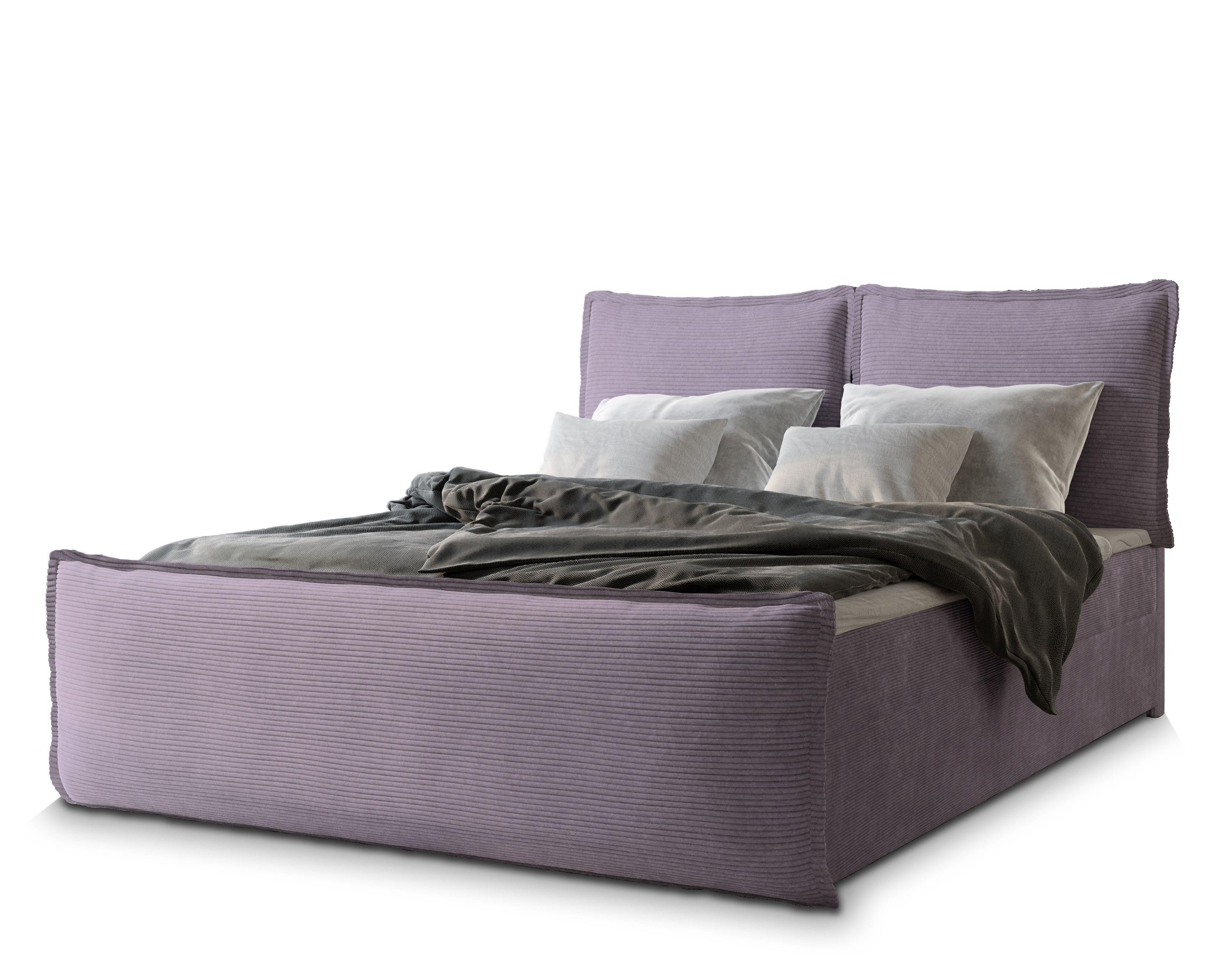 BOXBETT MONTA 180x200 cm mit Matratze und Topper - Rosa - Rosa, Holz (180/200cm) - MASSENO