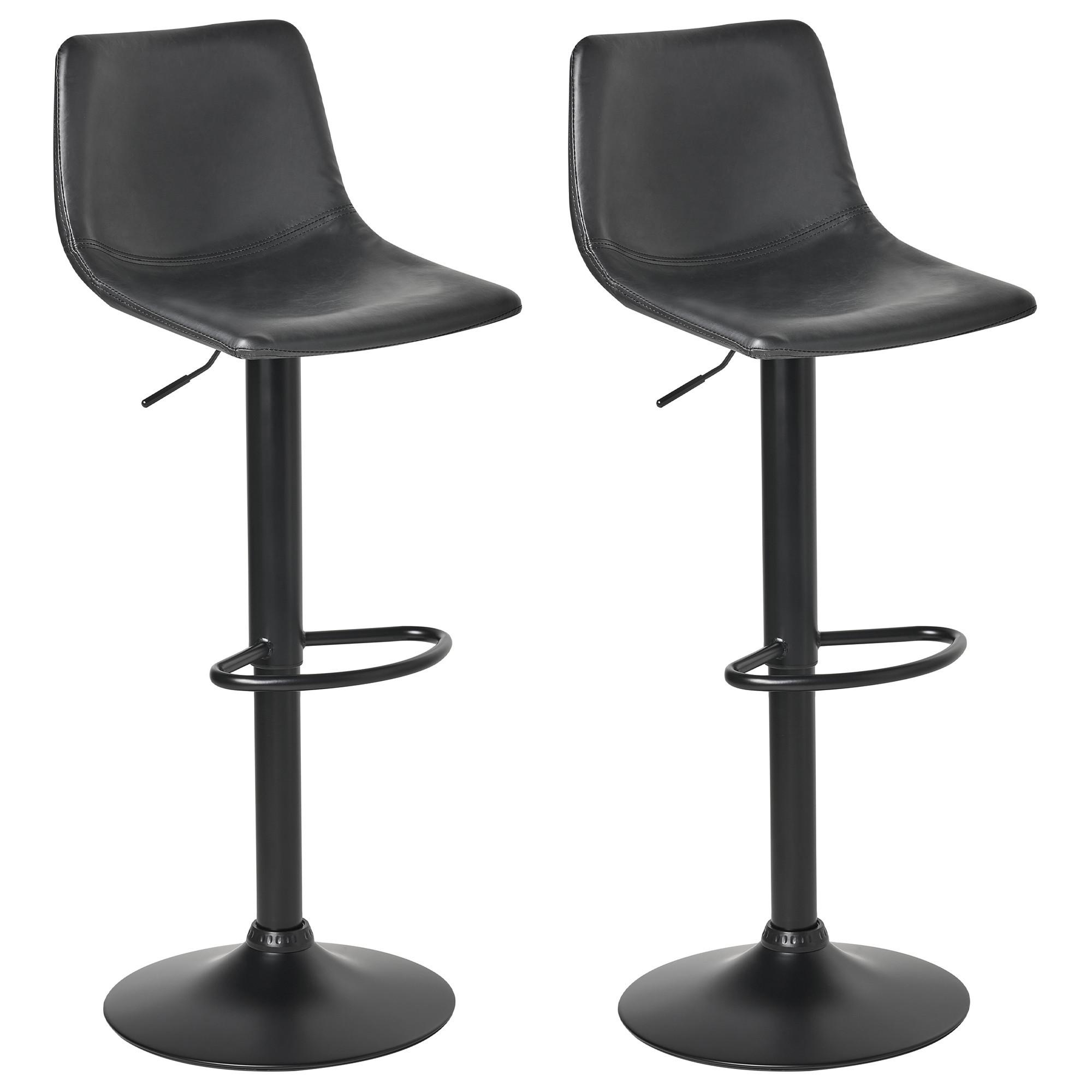 BARHOCKER 2er-Set Schwarz Lebrija - Schwarz, Kunststoff (39/98/44cm) - Beliani