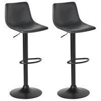 BARHOCKER 2er-Set Schwarz Lebrija - Schwarz, Kunststoff (39/98/44cm) - Beliani