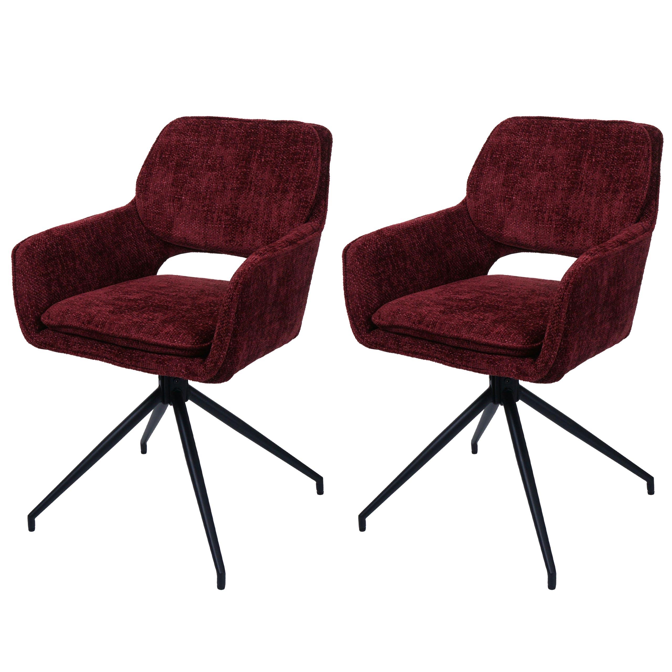 ESSZIMMERSTUHL Bordeaux 2er-Set - Bordeaux, Textil (57/86/61cm) - MCW