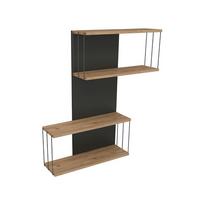 WANDREGAL mit 2 Fächern 65/19/96 cm - Anthrazit, Holzwerkstoff (19/96/65cm) - Calicosy