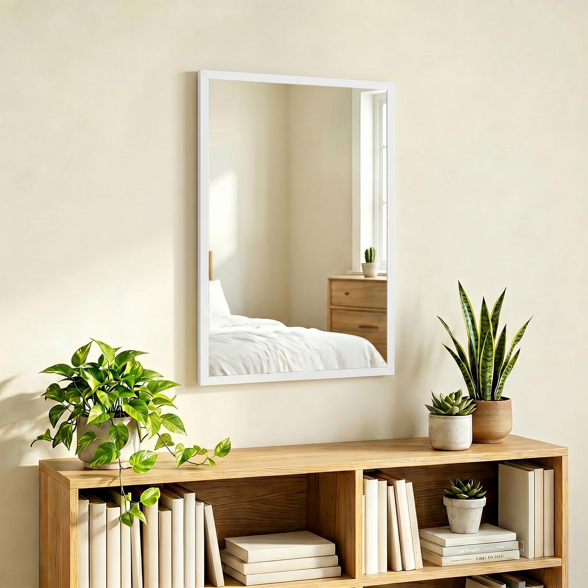 WANDSPIEGEL MDF Glas Weiß - Weiß, Holzwerkstoff (2/70/50cm) - HOMCOM